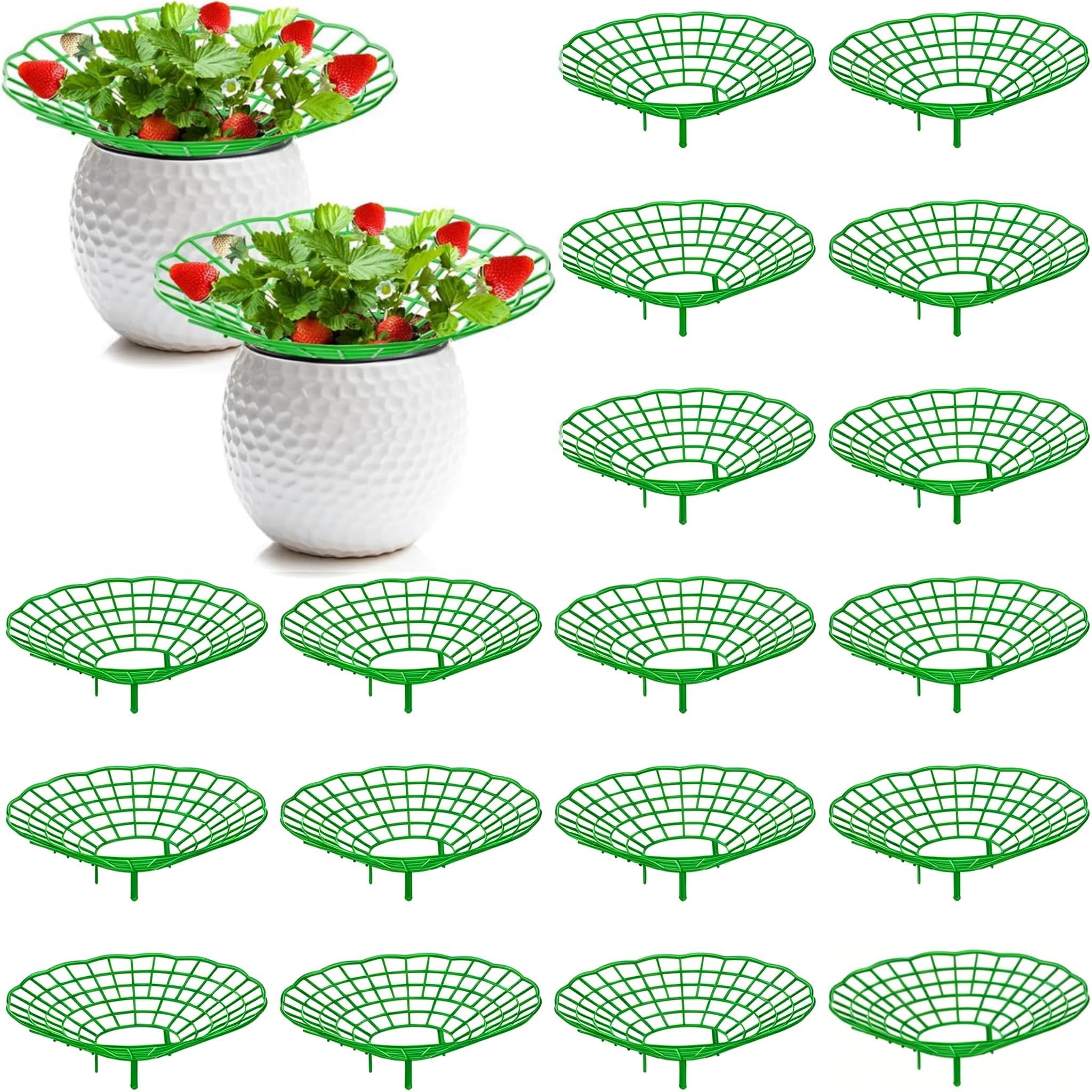 Pumtus 20 Pack Strawberry Supports, Strawberry Plant Stand With 3 Sturdy Legs, Strawberry Growing Racks, Strawberry Growing Frame Holder Cage, Keeping Berries Clean