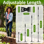 Weed Puller Tool with Long Handle - Adjustable Length Manual Weeder Remover Tool, 2 in 1 Hand Weed Rake and Garden Hoe for Gardening, Uprooting Weeding Tool for Yard, Lawn, Patio, Garden