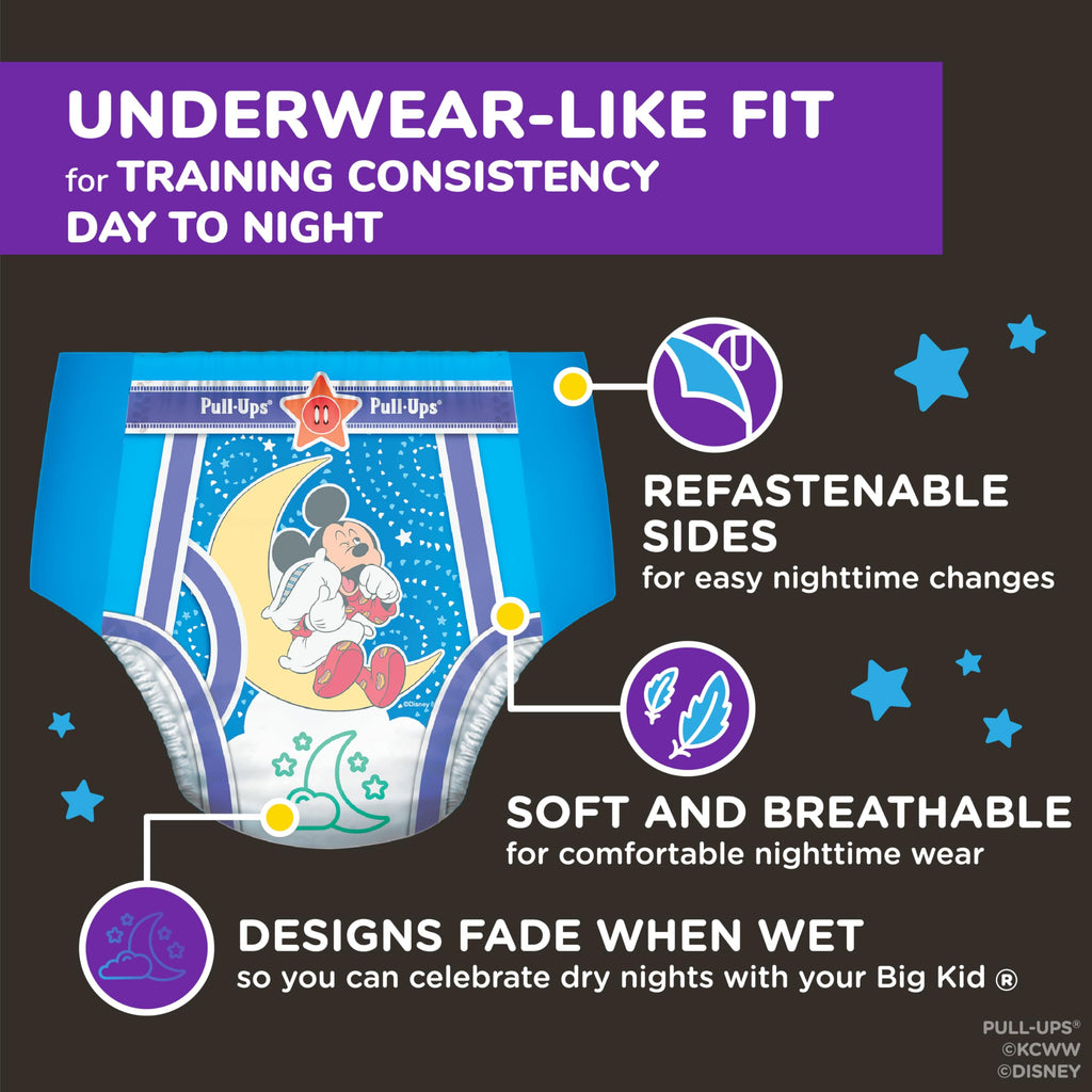 Pull-Ups Boys' Night-Time Potty Training Pants, Size 3T-4T, 60 Count