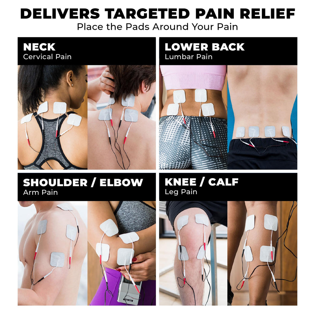 TENS 7000 Rechargeable Tens Unit Muscle Stimulator, Back Pain Relief, 4 Electrodes/Unit Pads, Period Pain Simulator, Muscle Recovery & Growth, Stim Machine, Electrotherapy, TENS Machine