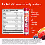 Zipfizz Energy Drink Powder, 20 Pack Electrolyte Mix with B12 - Fruit Punch