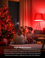 L LOHAS LED Red and Green Light Bulbs Outdoor 4 Pack, Red and Green Light Bulbs for Christmas Decoration, A19 9W, 720LM, E26 Base, Non-Dim