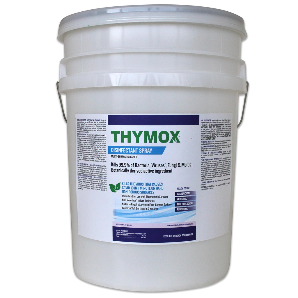 Thymox 5 Gallon Pail Botanical Disinfectant - All Natural Cleaner Mold Remover, Multipurpose Cleaner, Mold Killer - Ideal for Restoration Jobs and Water Damage, Pet Friendly Natural Disinfectant