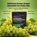 Xyro Research Liposomal Sulforaphane Gummies - 150mg Broccoli Sprout Extract with Vitamins Supplement for Kids Adults - Antioxidant Cellular Health & Liver Detox Support - Non-GMO Vegan Sugar-Free