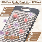 GUANCI Cutting Board for Kitchen, Stainless Steel Cutting Board Double Sided for Chopping Meat/Vegetables, Stainless Steel/Wheat Straw PP, Kitchen Gifts Easy to Clean Large 16”×11”