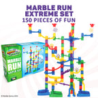 Marble Genius Marble Run - 150 Complete Pieces Maze Track Toys for Adults, Teens, Toddlers & Kids Aged 4-8 Years Old, (85 Translucent Marbulous Pieces + 65 Glass-Marble Set), Super Set