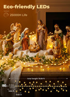 SmartDawn Fairy Lights Plug in, 388 LED Twinkle Lights for Christmas Decor