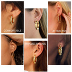 Yesteel Rose Gold Hoop Earrings, Rose Gold Plated Earrings for Women