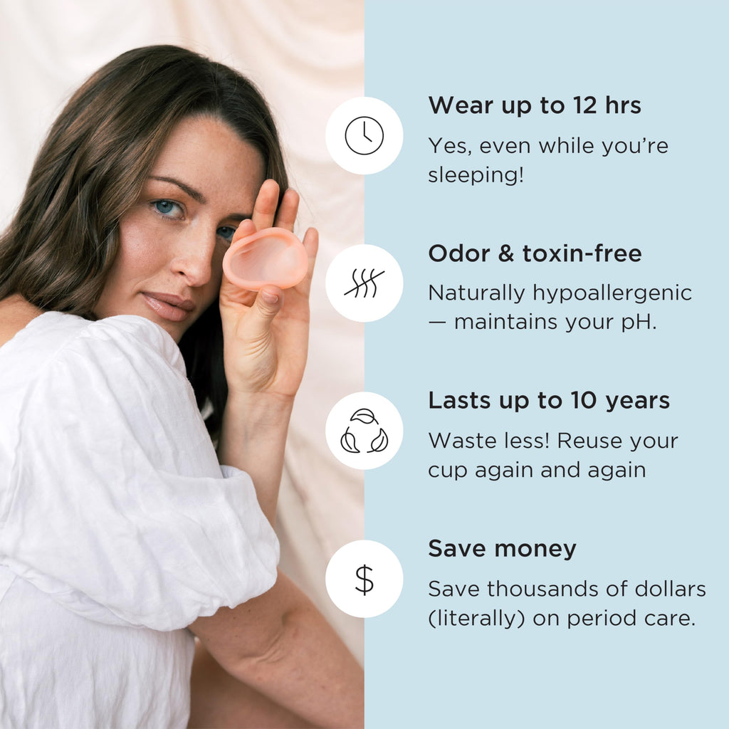 Saalt Menstrual Disc - Soft, Flexible, Reusable Medical-Grade Silicone - Wear 12 Hours - Removal Notch - Two Sizes - Menstrual Cup or Tampon Alternative - Made in USA - Lasts 10 Years (Blue, Regular)