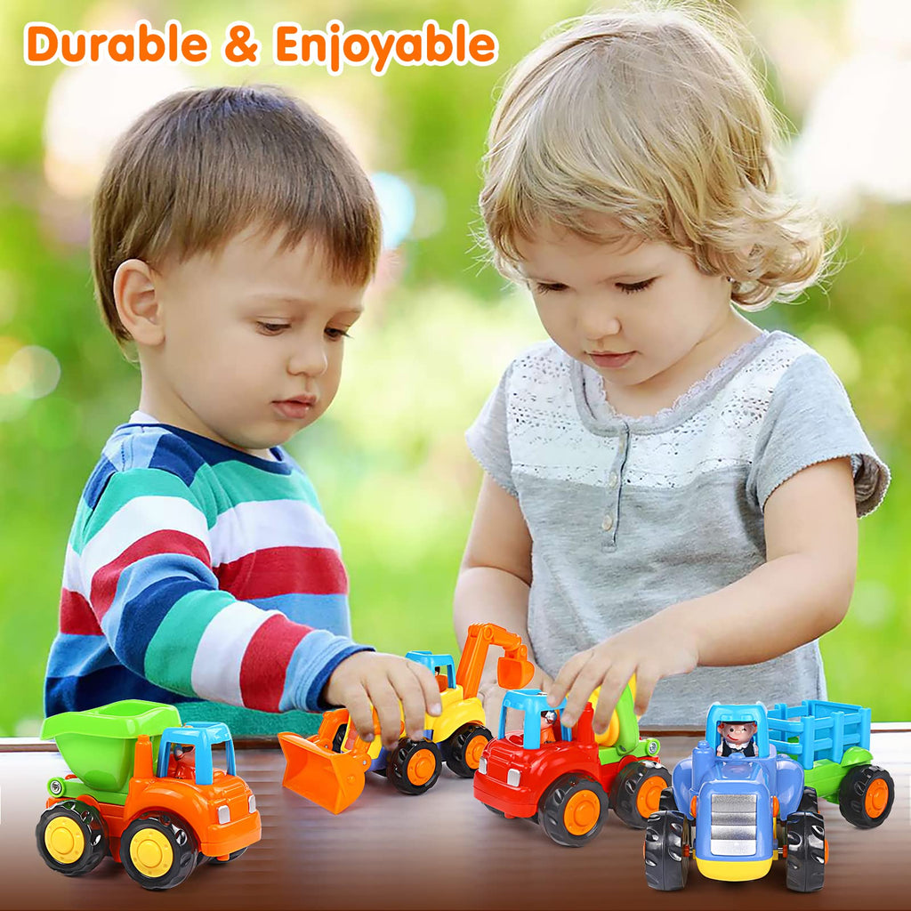 Toddler Toy Car,4PCS Inertia Toy Push and Go Cars,Toys for 2 Year Old Boy