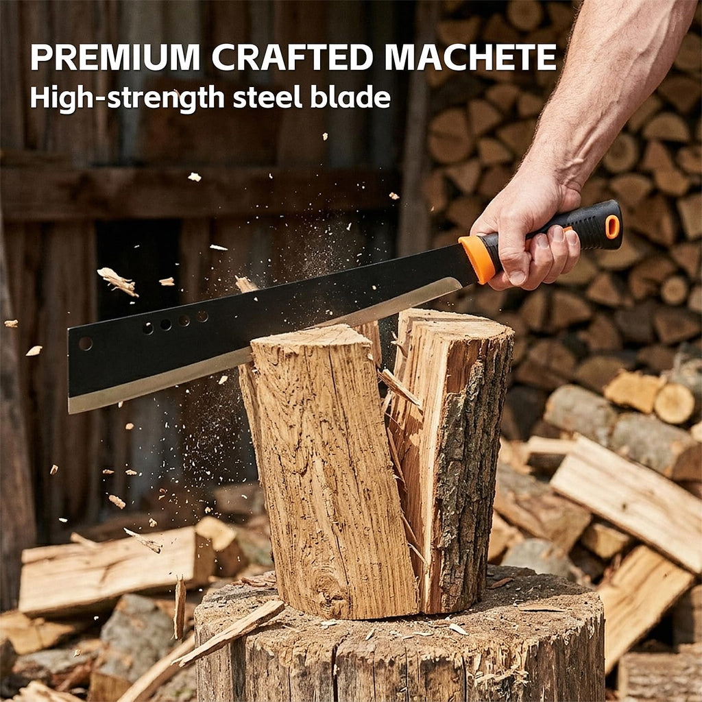 Machete for Yard Work and Cutting Trees Heavy Duty Machetes Brush Clearing Sickle Knife with Cold Steel Blade, Hand Harvest Sickle for Weeding Gardening