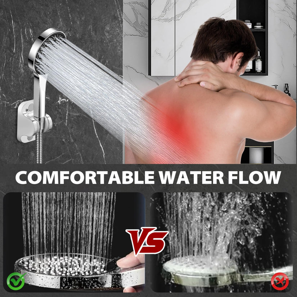 Shower Head,12”Rain Shower Head with Handheld Spray Combo and Adjustable Extension Arm/Shower System,High Pressure Rain Fall Hose,Chrome