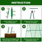 48 x 48 Inch Foldable Cucumber Trellis for Raised Bed- A-Frame Garden Trellis for Climbing Plant Outdoor with Climbing Net and Plant Support Clip for Outdoor Plants Zucchini Vegetables Tomato Flowers
