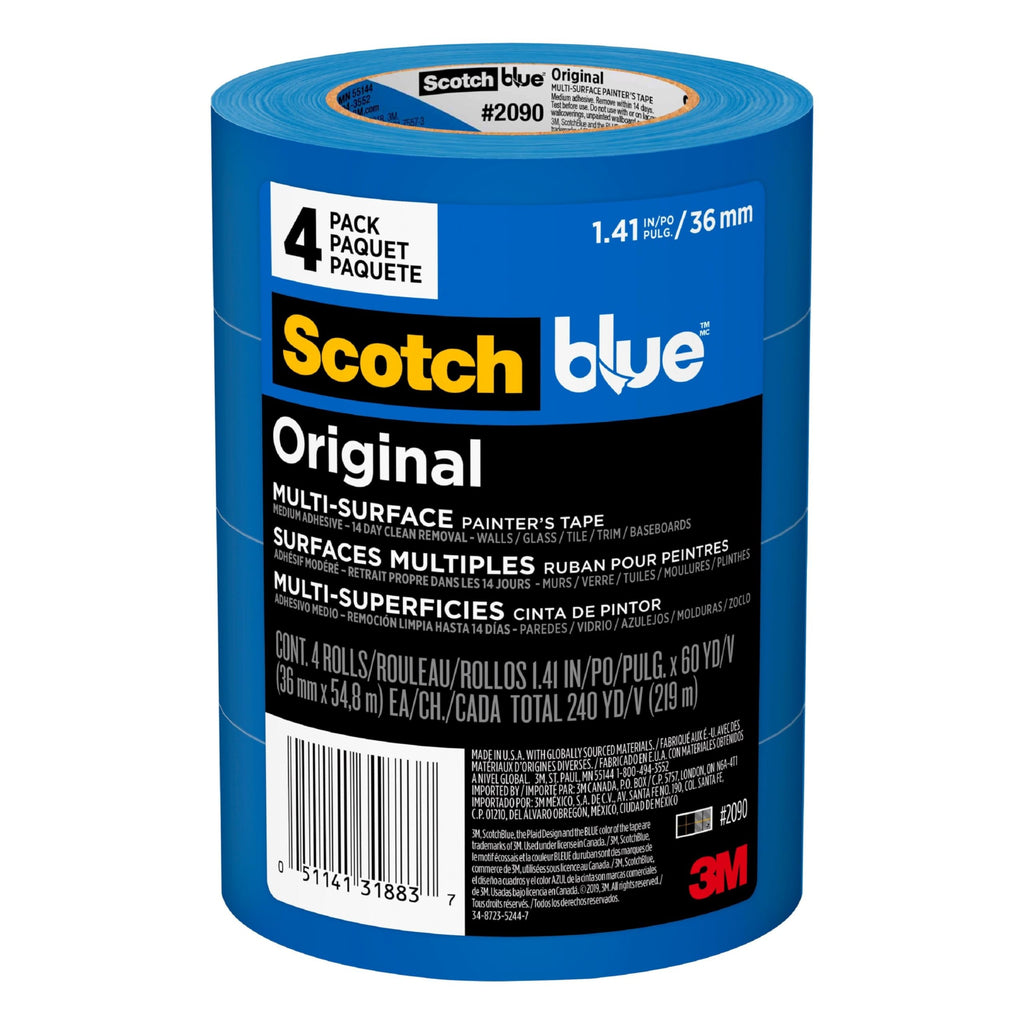 ScotchBlue Painter's Tape, Multi-Use, 1.41-Inch by 60-Yard, 4-Roll