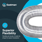 Eastman 8 Foot ArmorFlex Dryer Vent, Flexible Aluminum Duct with Clamps, Semi-Rigid, 69028