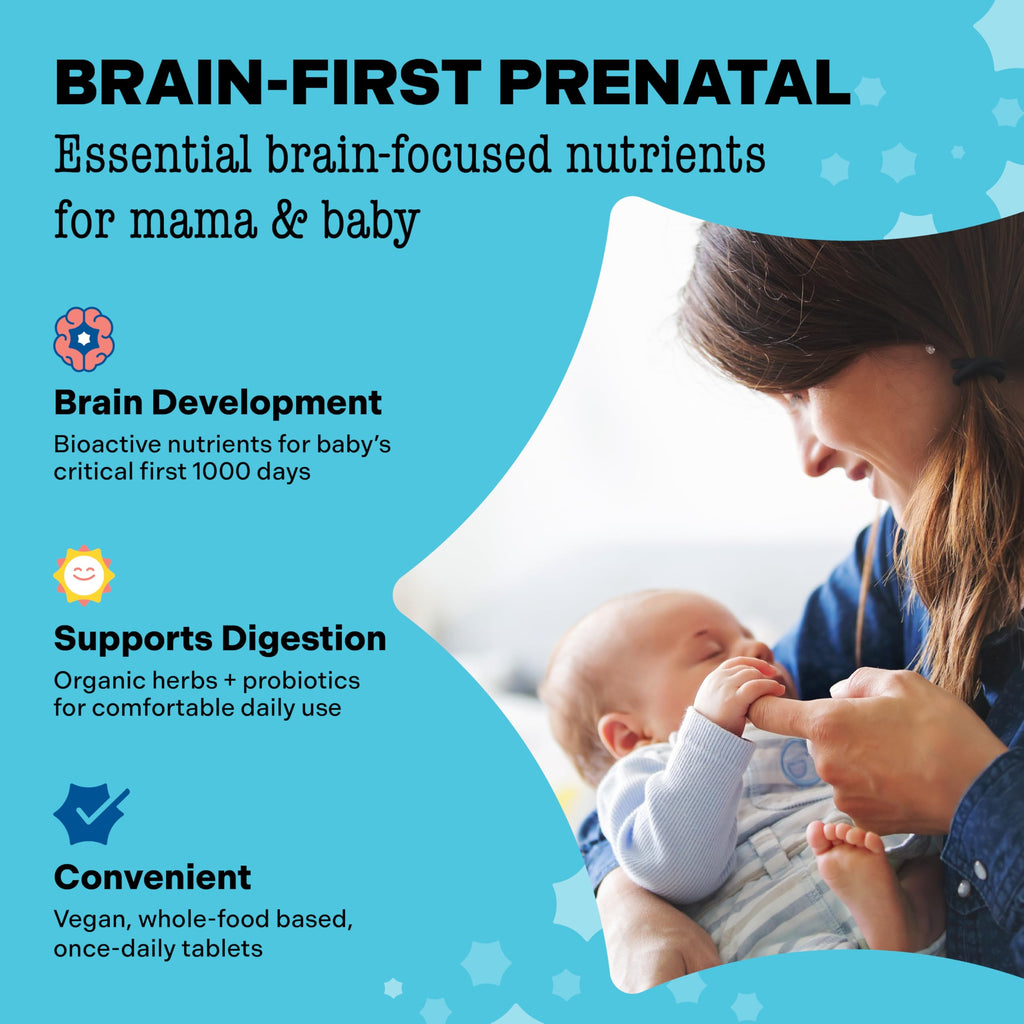 Best Nest Wellness - Mama Bird - Prenatal Multi+ (30 Servings) - Prenatal Vitamins for Women - Supports Baby Brain Health - Organic Herbs, Probiotics, Digestive Enzymes