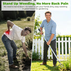 IVVIC One-Piece Stand Up Weed Puller Tool with Long Handle, 47" Assembleless Stainless Steel Garden Weeder Dandelion Root Removal Without Kneeling