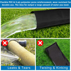 Gonioa 2 inches x 100 FT Heavy-Duty PVC Swimming Pool Backwash Hose, Reinforced Discharge Hose with Clamp for Swimming Pools, Black