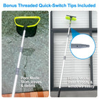 Sepetrel Pool Pole-Upgraded Professional 12 Foot Telescoping Swimming Pool Pole with Threaded Tips,Adjustable Telescopic Poles,for Skimmer Net,Brush,Vacuum Head