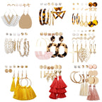 Earrings Set for Women, Funtopia 61 Pairs Fashion Tassel Earrings