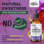 Wild & Organic Saffron Supplements 88.5 mg - 5-Month Supply - Saffron Extract Drops for Mood, Focus, Eye Support - Crocus Sativus Liquid Extract - Vegan, Alcohol & Sugar-Free Tincture - 4 fl oz