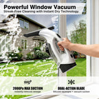 ZRHI Window Vacuum Squeegee Cordless, Electric Window Cleaner Tool with Water Collection Tank, Window Cleaning Kit Shower Squeegee for Glass Doors, Windows, Mirrors, Car