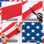 Frienda 4 Pack 4th of July American Flag Column Wraps 108 x 54 Inch Striped Porch Independence Day Column Wraps with 1 Roll Tape Disposable Pillar Wrap for Independence Day Party Outdoor Decor