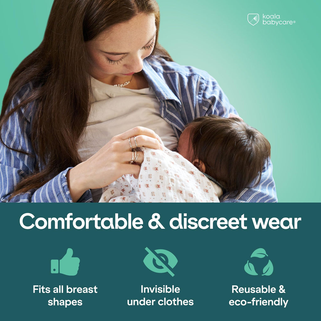 Koala Babycare The Original Silver Nursing Cups - Nipple Shields for Breastfeeding Newborn - Breastfeeding Essentials - Protect and Soothe - Tri-Laminate Silver - Standard Size