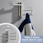 Angle Simple Swivel Towel Hook 3 Arms, SUS304 Stainless Steel Foldable Robe Towel Hook for Bathroom, Wall Coat Holder, Brushed Nickel