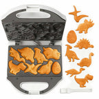 SugarWhisk Dinosaur Mini Waffle Maker for Kids, Mini Pancake Maker Machine for Halloween, 8 Different Shaped Dinos in Minutes, Electric Non-Stick Waffle Iron, White