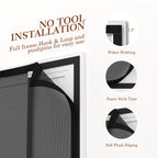 Yotache Reversible Left/Right Opening Magnetic Screen Door Fits Door Size 32"x80", Screen Size 34"x81", Removable Upgraded Polyester Screen Mesh with Strong Magnets for Front/Back Patio Door, Black