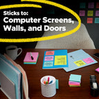 Post-it Super Sticky Notes, 3 x 3 in, Neon Fizz, 24 Pads, 70 Sheets/Pad