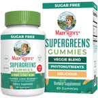MaryRuth's Super Greens | Naturally-Occurring Quercetin | Spirulina | Broccoli Root | Kale Leaf | Sugar Free Gummies for Adults and Kids Ages 4+ | 2g Fiber | Vegan | 60 Count
