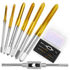 6Pcs Metric Tap Set with Tap Wrench for Metal, M2 HSS Thread Tap M2 to M6
