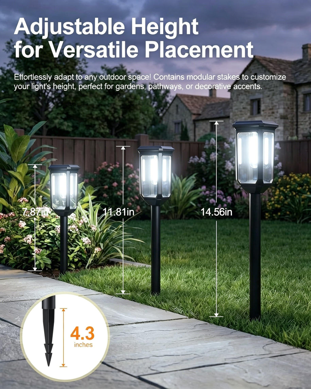 Tenmiro Solar Pathway Lights Outdoor 4 Pack LED Solar Powered Garden Lights Waterproof IP65 Outdoor Light for Yard Lawn Patio Path Walkway Driveway Decor 6500K