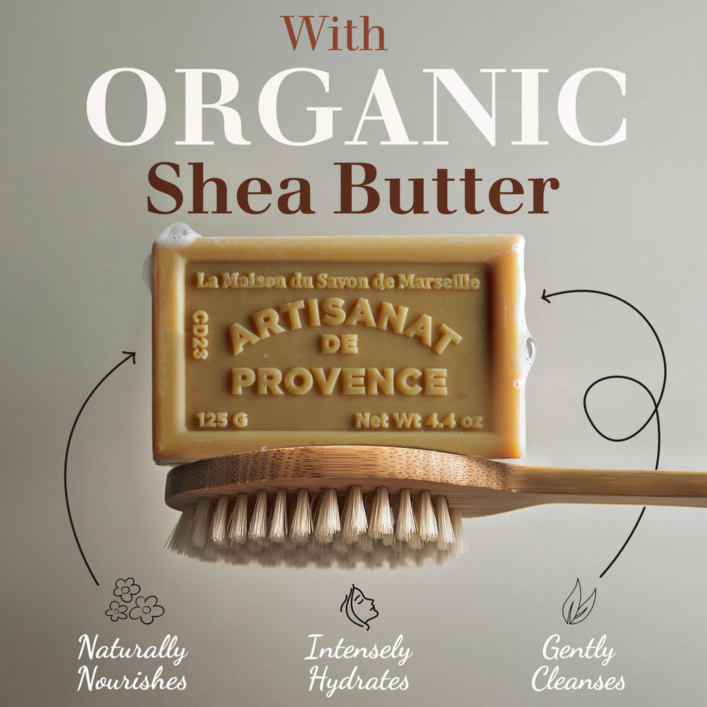 Olive Oil Soap Savon de Marseille Soap – Traditional French Milled Soap with Organic Shea Butter, Moisturizing Marseille Soap Bar Made in France, French Soap Bar, 3 x 4.4 oz – La Maison Du Savon