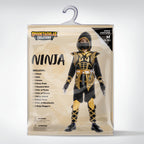 Spooktacular Creations Golden Ninja Costume Set, Ninja Jumpsuit with Foam Accessories for Kids, Toddler Halloween Outfit for Ideas Cosplay Party (Small, 5-7 yrs)