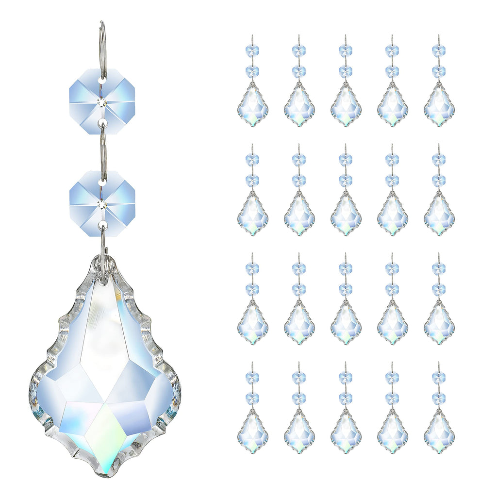 20pcs Crystal Chandelier Prism Pendant, 50mm Suncatchers Hanging Crystals