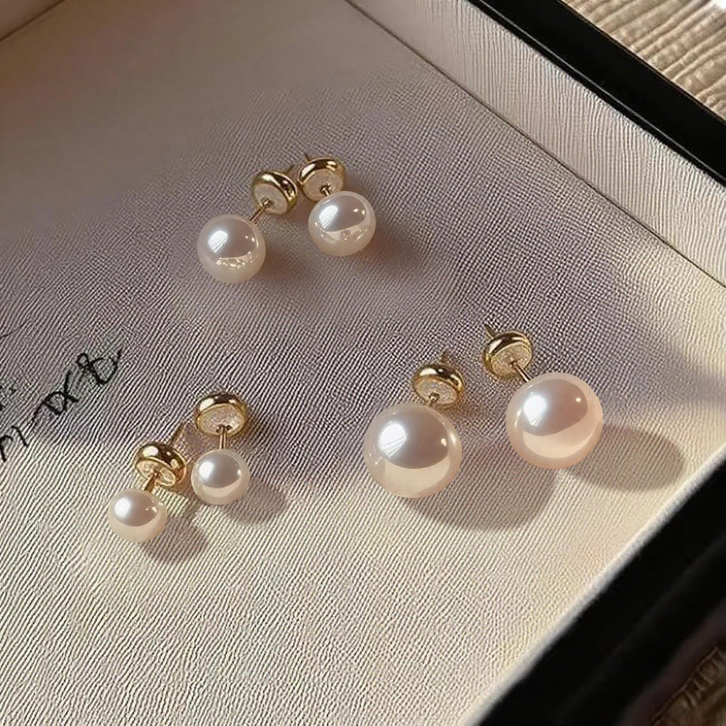 Freshwater Cultured Pearl Stud Earrings, 18K Gold Plated Sterling Silver