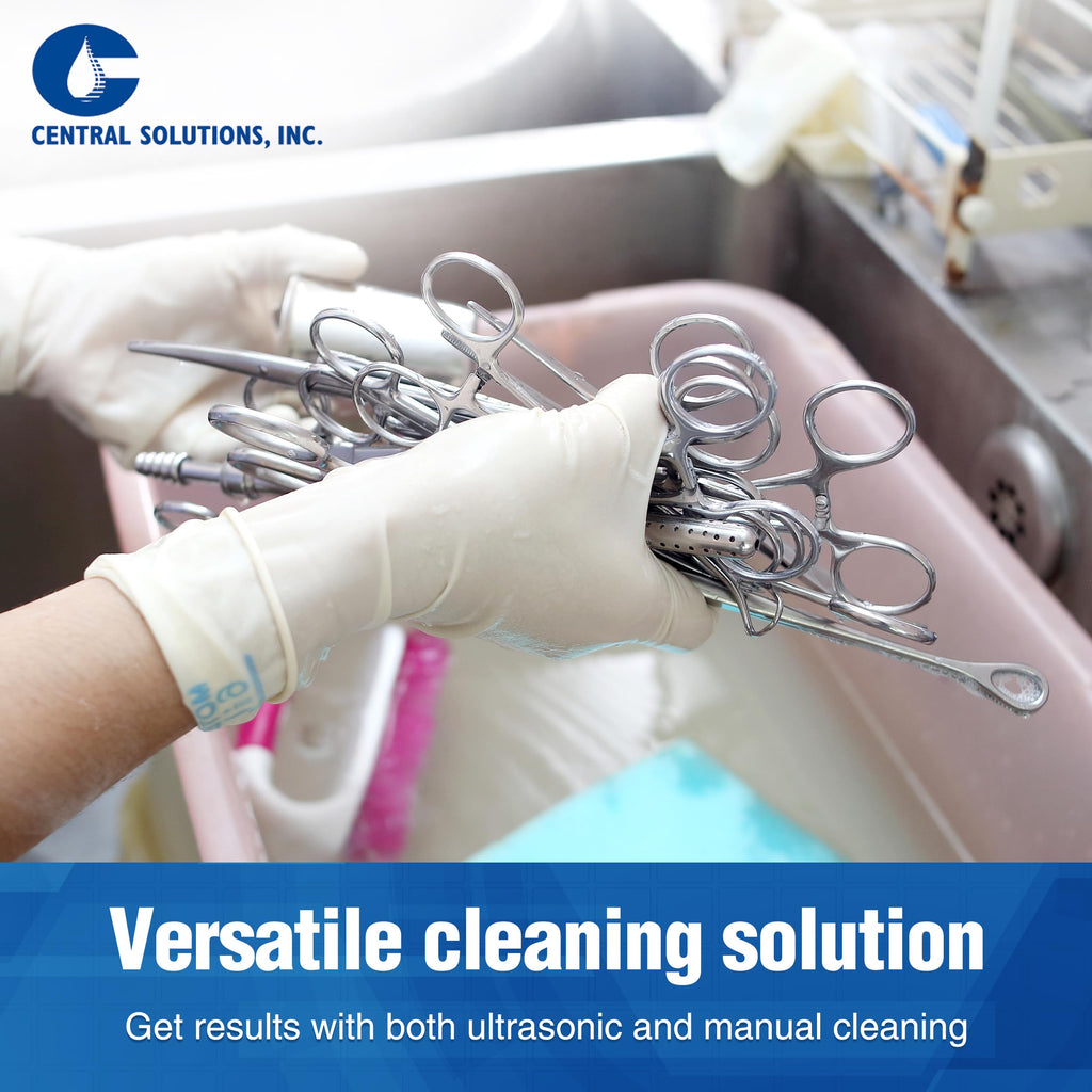CSI Central Solutions Multi Enzymatic Cleanser - Hospital Grade Medical Instrument Cleaner for Presoak and Manual Processing, 1 Gal