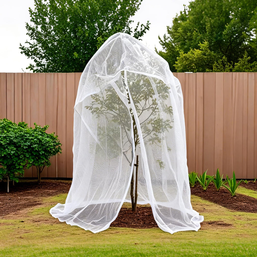 6.5x6.5x6.5Ft Fruit Tree Netting Cover Zipper Drawstring Garden Pest Mesh