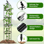 6FT Garden Obelisk Trellis for Climbing Plants,Adjustable 4-Tier Metal Plant Support,Rustproof Outdoor Plant Tower with 3 Decorative Tops for Roses,Tomatoes,Clematis & Vines,Black