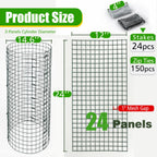 FTLKIBMD 8 Pack Extra Tall Plant Protectors from Animals, 12"x24" Wire Garden Cages for Large Plants Shrubs, 2mm Heavy Duty Metal Mesh Guard for Deer Rabbits, Reusable Garden Protection with Stakes