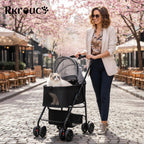 3 in 1 Dog Strollers 4 Wheels Folding Pet Stroller with Detachable Carrier Multifunction Portable Dogs Travel Carriers for Medium Small Puppy Kittens(Deep Black)