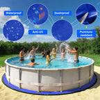 REGMICS 24FT Round Pool Liner Pad for Above Ground Pools, 165 GSM Thickened Puncture-Resistant Under Mat (25FT Actual), Heavy-Duty Underlayment with Metal Grommets