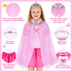 Princess Dress Up Clothes for Girls 3-6, Pretend Play Toy Gift Suitcase Set