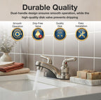 Pacific Bay Lynden Bathroom Sink Faucet - Metallic Plating Over Lightweight ABS Plastic (Brushed Satin Nickel) - 2 Pack