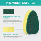 Dishwand Refills Sponges Heads - Non Scratch Dish Wand Refill Replacement, Heavy Duty Scrub Dots Brushes Dispenser, Soap Dispensing Scrubbers, Dishwashing Cleaner Supplies Kitchen Sink Dishwasher Tool