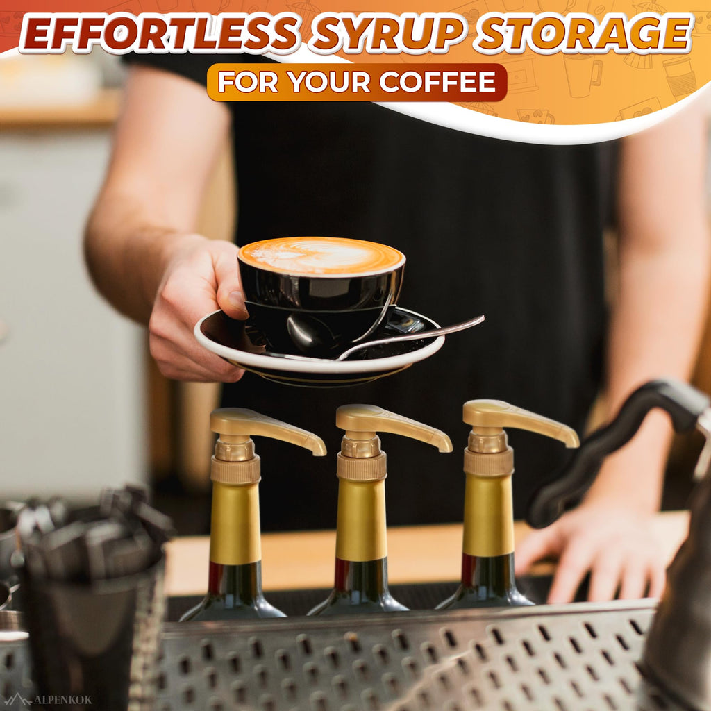 ALPENKOK 4 Pcs Coffee Syrup Dispenser Pump, Compatible with Torani & Skinny