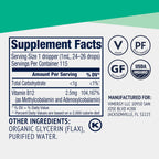 Vimergy USDA Organic Liquid Vitamin B12 Supplement 2500 mcg, Methylcobalamin & Adenosylcobalamin Fast-Absorbing Energy Support, Vegan, Non-GMO B12 Vitamins for Women & Men 115 Serving (115 mL)